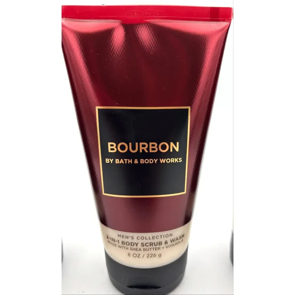 Bath & Body Works Bourbon 2-in-1 Body Scrub & Wash 8 oz Lot of 3 Men’s NEW